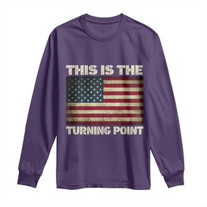 Retro This is The Turning Point Long Sleeve Shirt Vintage USA Freedom Patriotic America Flag TS10 Purple Print Your Wear