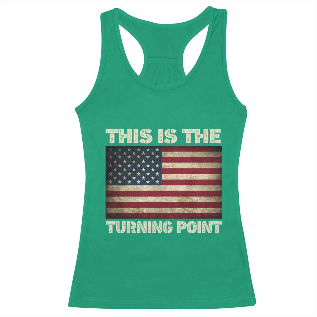 Retro This is The Turning Point Racerback Tank Top Vintage USA Freedom Patriotic America Flag TS10 Irish Green Print Your Wear
