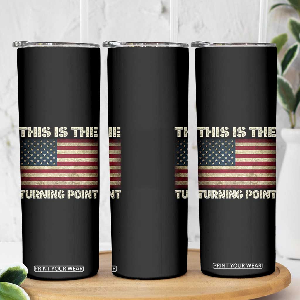 Retro This is The Turning Point Skinny Tumbler Vintage USA Freedom Patriotic America Flag TS10 Print Your Wear