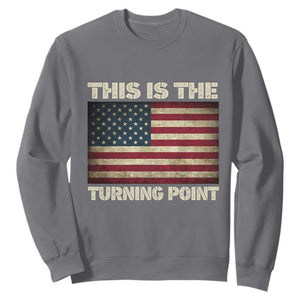 Retro This is The Turning Point Sweatshirt Vintage USA Freedom Patriotic America Flag TS10 Charcoal Print Your Wear