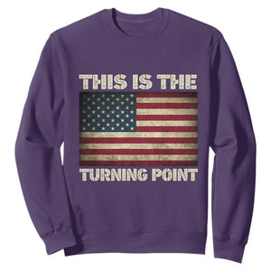 Retro This is The Turning Point Sweatshirt Vintage USA Freedom Patriotic America Flag TS10 Purple Print Your Wear
