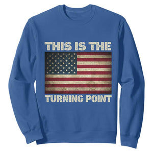 Retro This is The Turning Point Sweatshirt Vintage USA Freedom Patriotic America Flag TS10 Royal Blue Print Your Wear