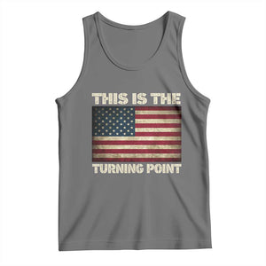 Retro This is The Turning Point Tank Top Vintage USA Freedom Patriotic America Flag TS10 Black Heather Print Your Wear