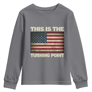 Retro This is The Turning Point Youth Sweatshirt Vintage USA Freedom Patriotic America Flag TS10 Charcoal Print Your Wear