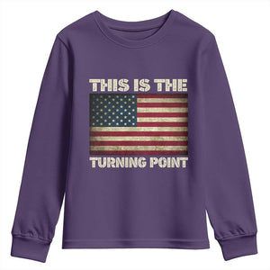 Retro This is The Turning Point Youth Sweatshirt Vintage USA Freedom Patriotic America Flag TS10 Purple Print Your Wear
