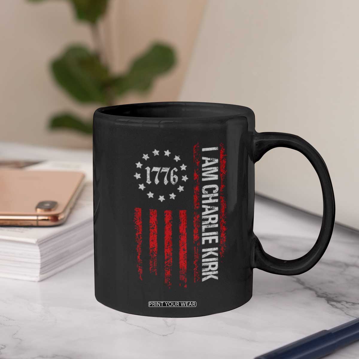 I Am Charlie Kirk Coffee Mug Freedom Vintage Old American Flag Patriotic 1776 TS10 Print Your Wear