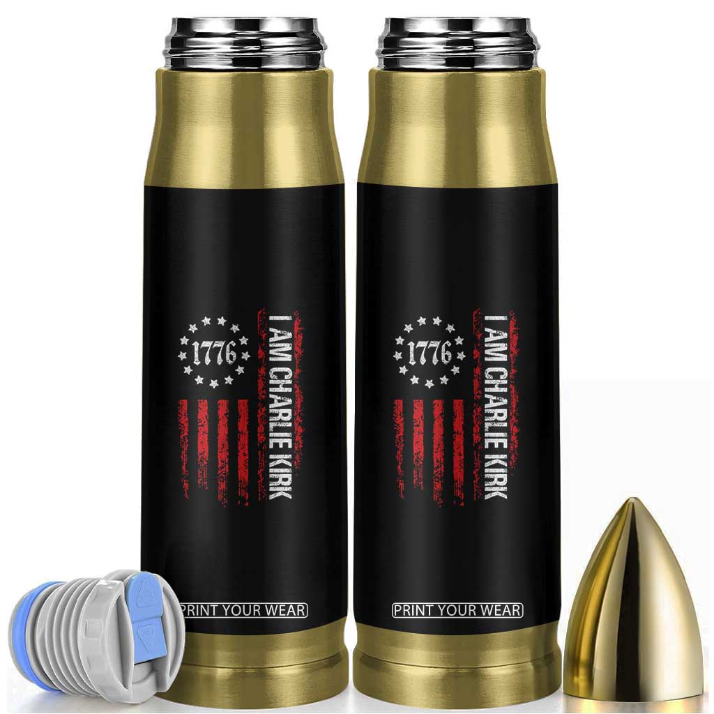 I Am Charlie Kirk Bullet Tumbler Freedom Vintage Old American Flag Patriotic 1776 TS10 Black Print Your Wear