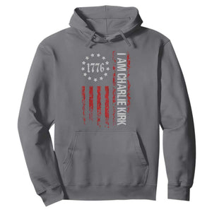 I Am Charlie Kirk Hoodie Freedom Vintage Old American Flag Patriotic 1776 TS10 Charcoal Print Your Wear