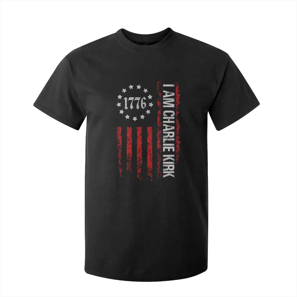 I Am Charlie Kirk T Shirt For Kid Freedom Vintage Old American Flag Patriotic 1776 TS10 Black Print Your Wear