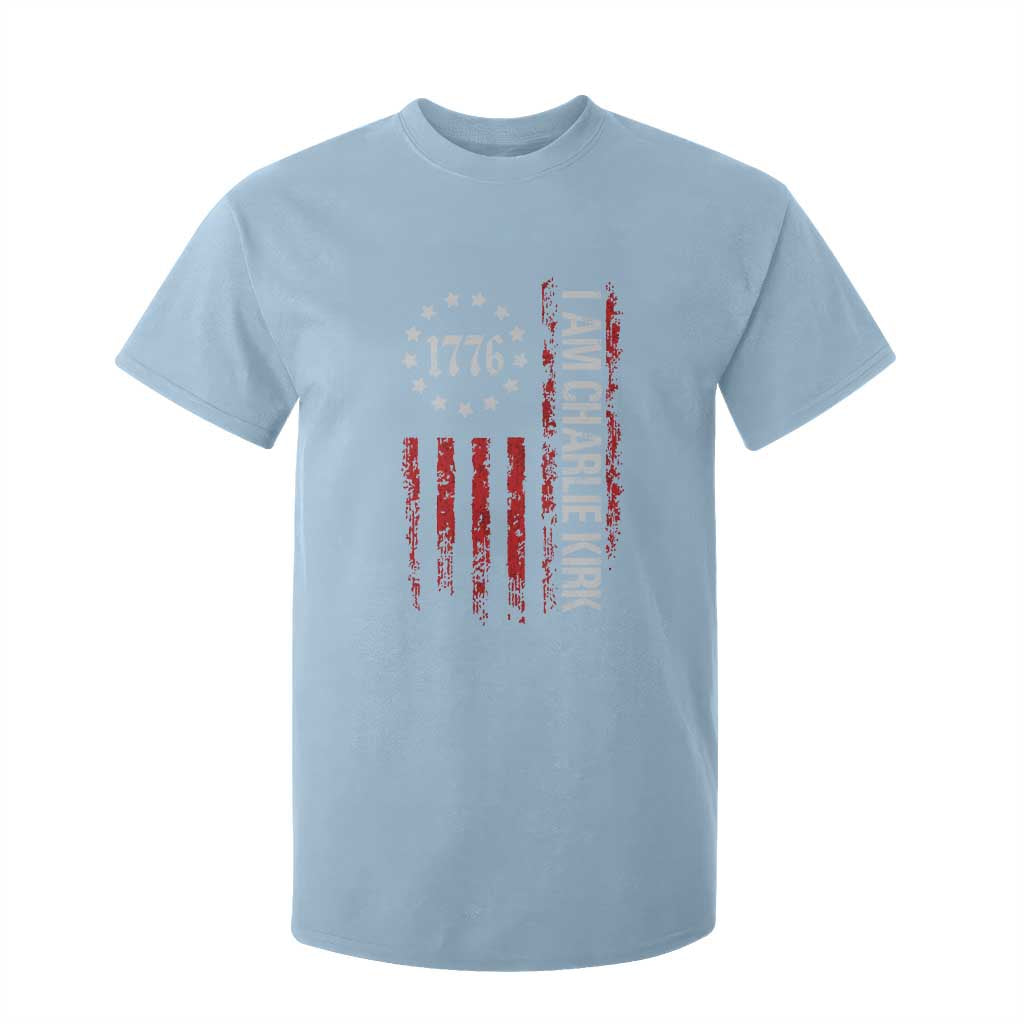 I Am Charlie Kirk T Shirt For Kid Freedom Vintage Old American Flag Patriotic 1776 TS10 Light Blue Print Your Wear
