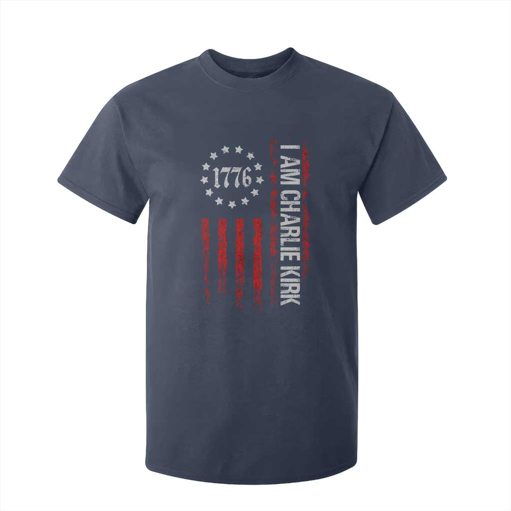 I Am Charlie Kirk T Shirt For Kid Freedom Vintage Old American Flag Patriotic 1776 TS10 Navy Print Your Wear