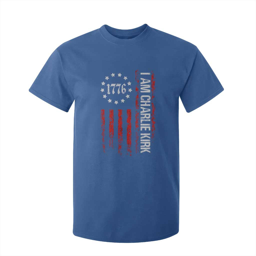 I Am Charlie Kirk T Shirt For Kid Freedom Vintage Old American Flag Patriotic 1776 TS10 Royal Blue Print Your Wear