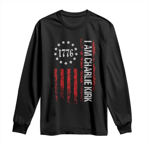 I Am Charlie Kirk Long Sleeve Shirt Freedom Vintage Old American Flag Patriotic 1776 TS10 Black Print Your Wear