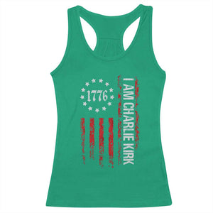 I Am Charlie Kirk Racerback Tank Top Freedom Vintage Old American Flag Patriotic 1776 TS10 Irish Green Print Your Wear