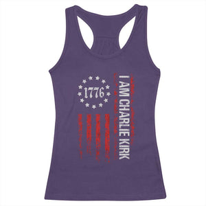 I Am Charlie Kirk Racerback Tank Top Freedom Vintage Old American Flag Patriotic 1776 TS10 Purple Print Your Wear