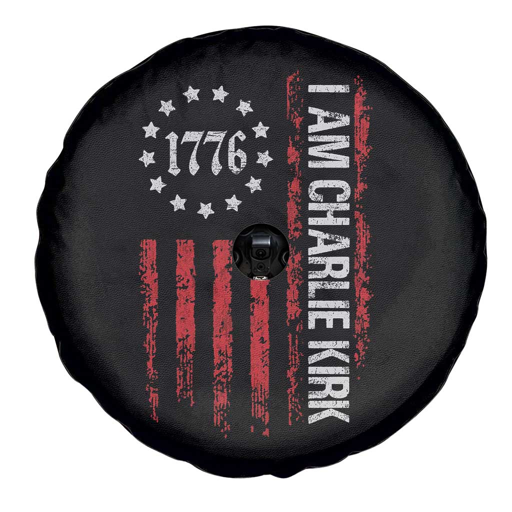 I Am Charlie Kirk Spare Tire Cover Freedom Vintage Old American Flag Patriotic 1776 TS10 Print Your Wear