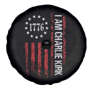 I Am Charlie Kirk Spare Tire Cover Freedom Vintage Old American Flag Patriotic 1776 TS10 Print Your Wear