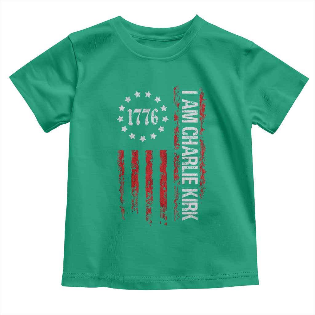 I Am Charlie Kirk Toddler T Shirt Freedom Vintage Old American Flag Patriotic 1776 TS10 Irish Green Print Your Wear