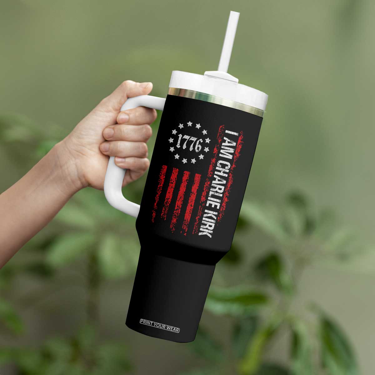 I Am Charlie Kirk Tumbler With Handle Freedom Vintage Old American Flag Patriotic 1776 TS10 Print Your Wear