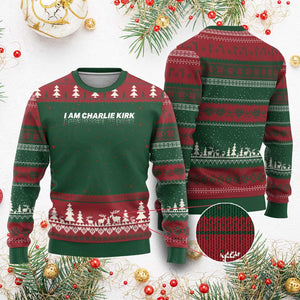 I Am Charlie Kirk Ugly Christmas Sweater Freedom A True Patriot Patriotic USA TS10 Red Green Print Your Wear