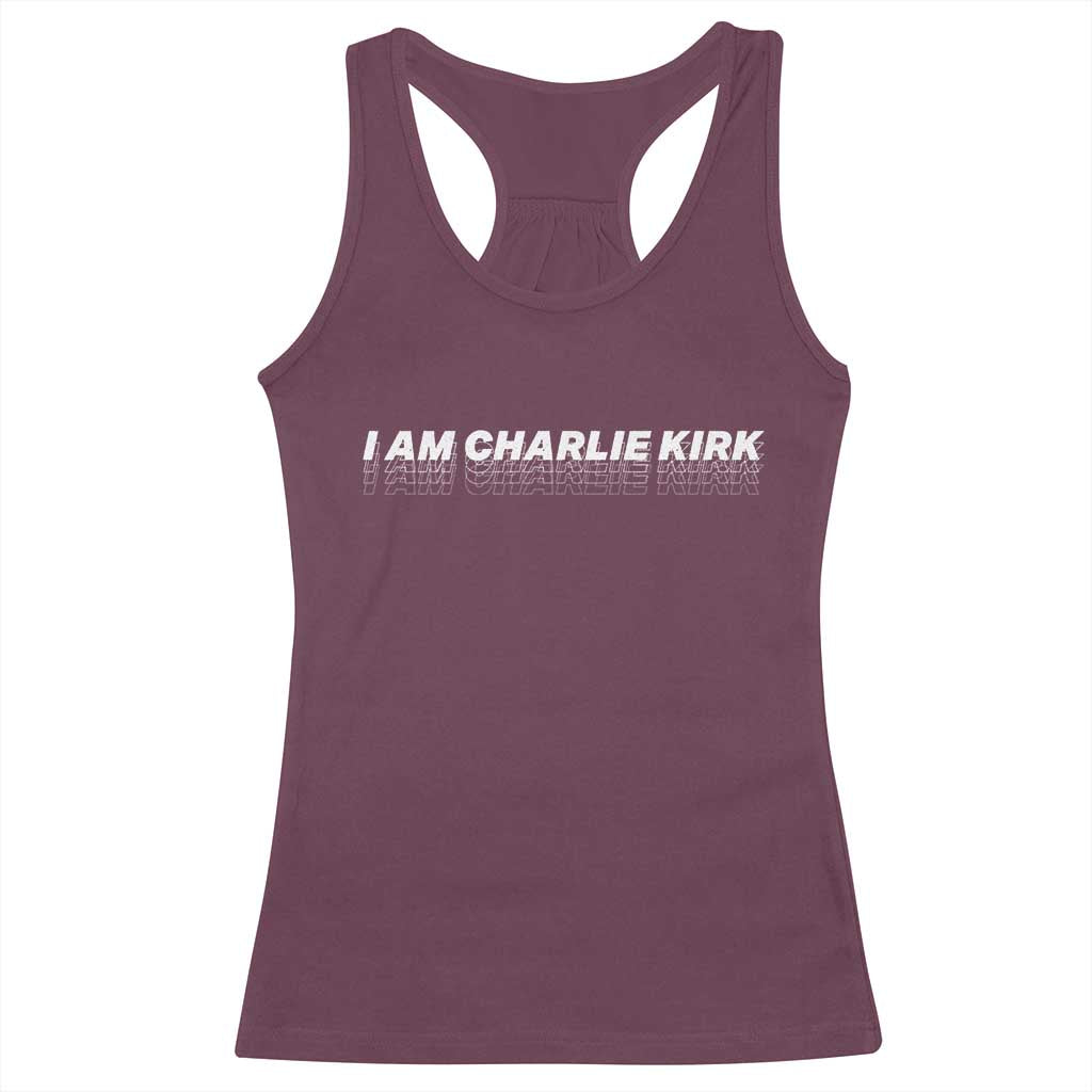 I Am Charlie Kirk Racerback Tank Top Freedom A True Patriot Patriotic USA TS10 Maroon Print Your Wear