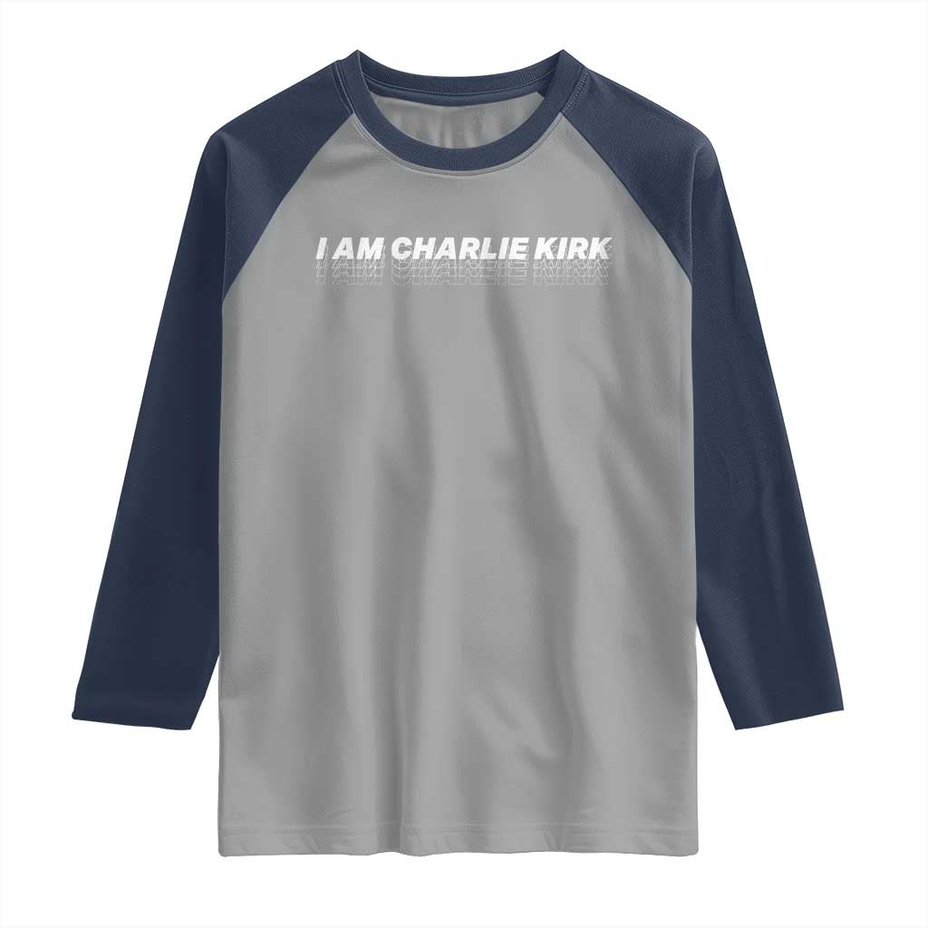 I Am Charlie Kirk Raglan Shirt Freedom A True Patriot Patriotic USA TS10 Sport Gray Navy Print Your Wear