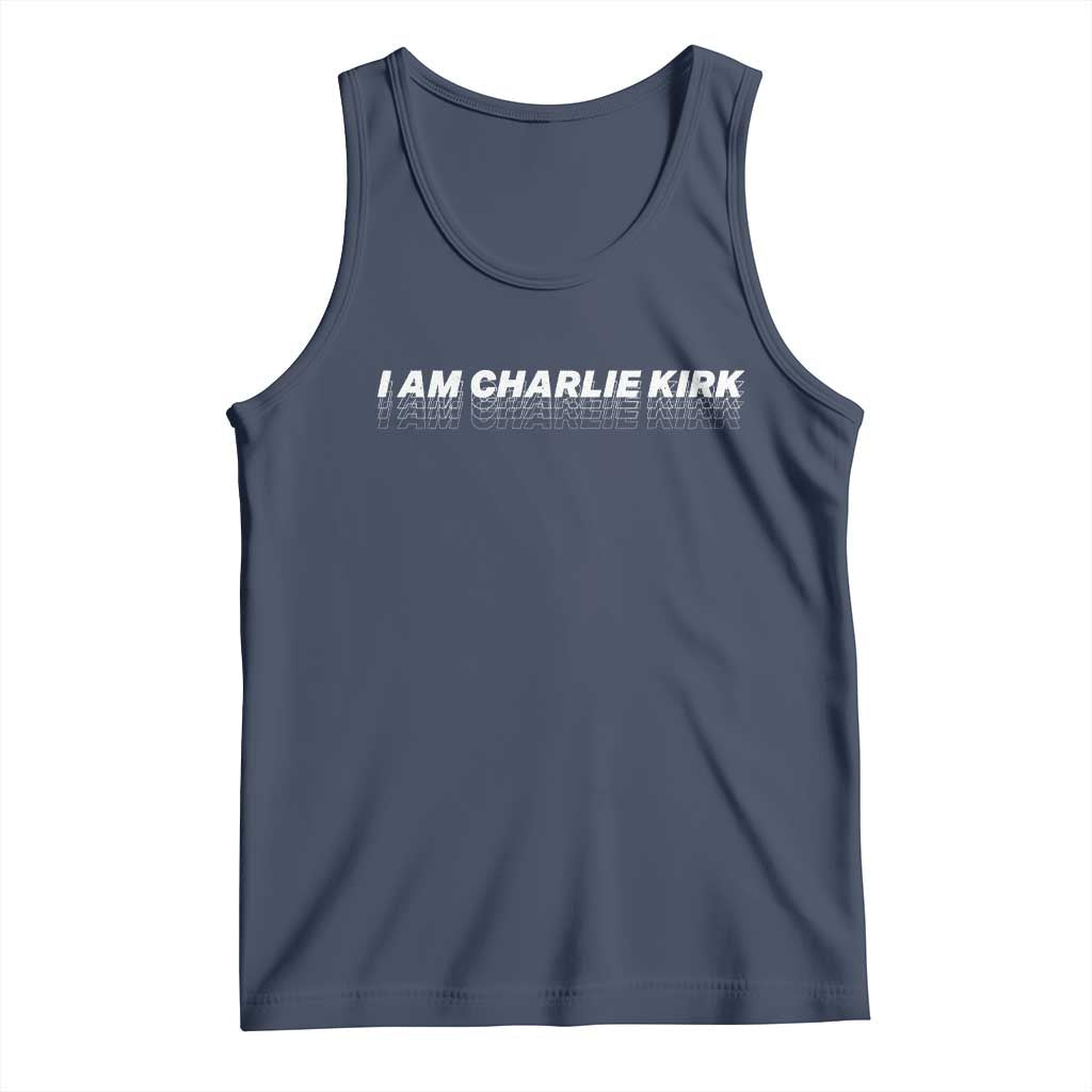 I Am Charlie Kirk Tank Top Freedom A True Patriot Patriotic USA TS10 Navy Print Your Wear
