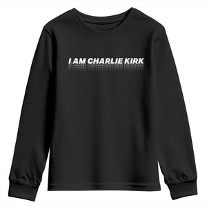 I Am Charlie Kirk Youth Sweatshirt Freedom A True Patriot Patriotic USA TS10 Black Print Your Wear