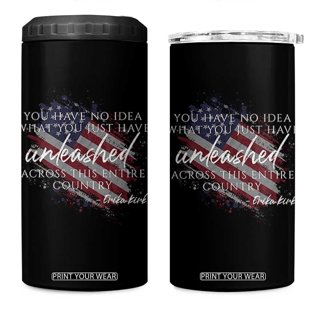 Charlie Kirk Memorial 4 in 1 Can Cooler Tumbler Erika Kirk Quote Patriotism Faith Gods Merciful Love TS10 One Size: 16 oz Black Print Your Wear