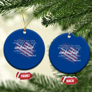 Charlie Kirk Memorial Ceramic Ornament Erika Kirk Quote Patriotism Faith Gods Merciful Love TS10 1pc Blue Print Your Wear