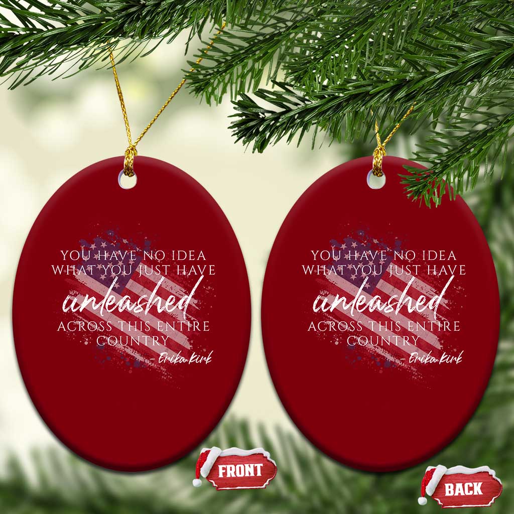 Charlie Kirk Memorial Ceramic Ornament Erika Kirk Quote Patriotism Faith Gods Merciful Love TS10 Print Your Wear