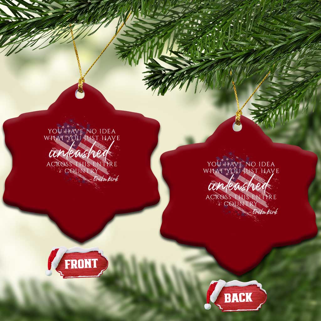 Charlie Kirk Memorial Ceramic Ornament Erika Kirk Quote Patriotism Faith Gods Merciful Love TS10 Print Your Wear