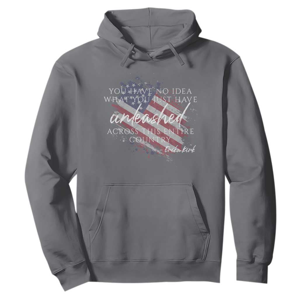 Charlie Kirk Memorial Hoodie Erika Kirk Quote Patriotism Faith Gods Merciful Love TS10 Charcoal Print Your Wear