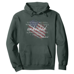 Charlie Kirk Memorial Hoodie Erika Kirk Quote Patriotism Faith Gods Merciful Love TS10 Dark Forest Green Print Your Wear