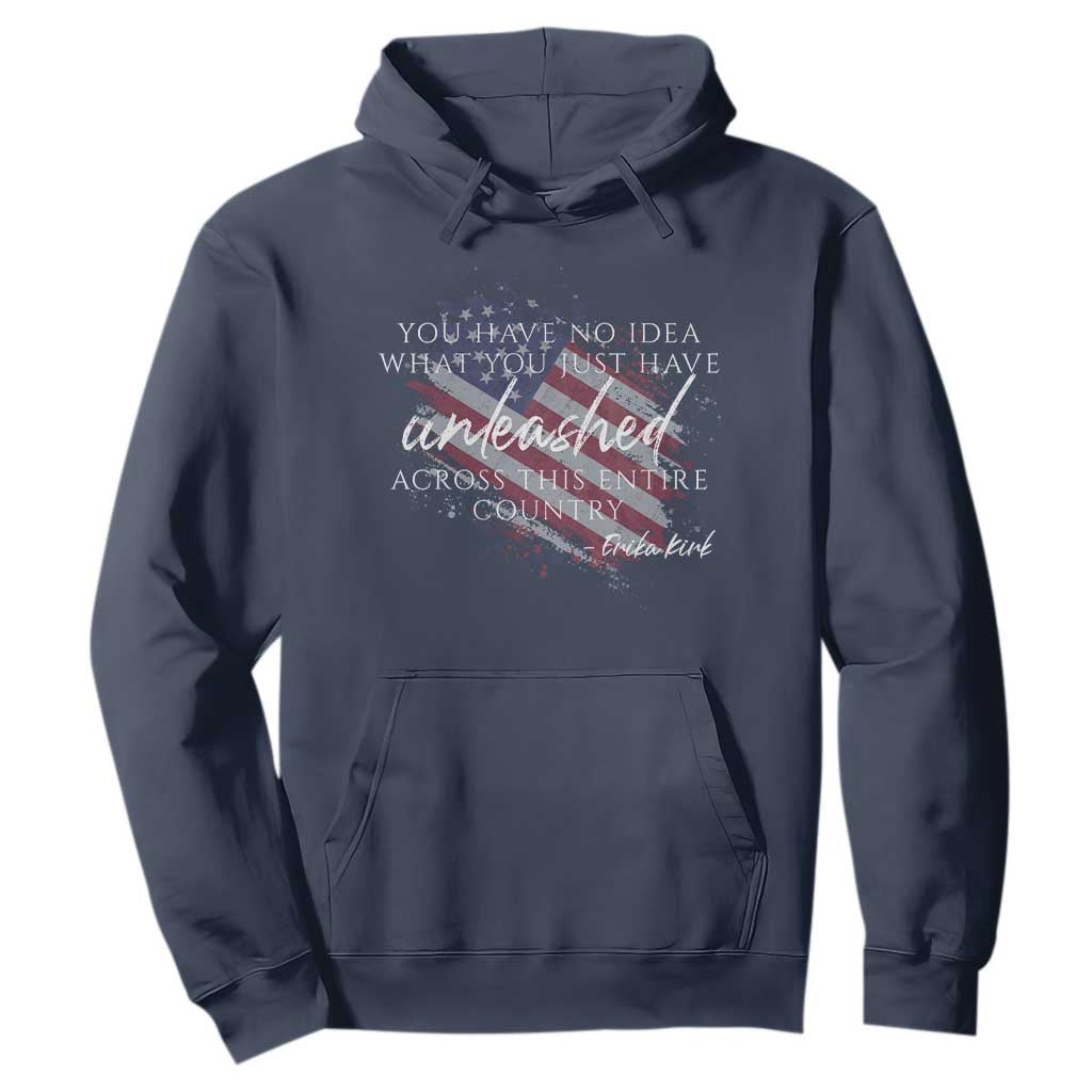 Charlie Kirk Memorial Hoodie Erika Kirk Quote Patriotism Faith Gods Merciful Love TS10 Navy Print Your Wear