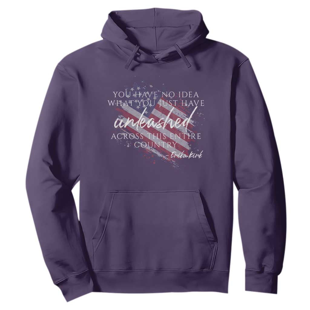 Charlie Kirk Memorial Hoodie Erika Kirk Quote Patriotism Faith Gods Merciful Love TS10 Purple Print Your Wear