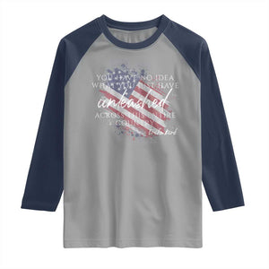 Charlie Kirk Memorial Raglan Shirt Erika Kirk Quote Patriotism Faith Gods Merciful Love TS10 Sport Gray Navy Print Your Wear