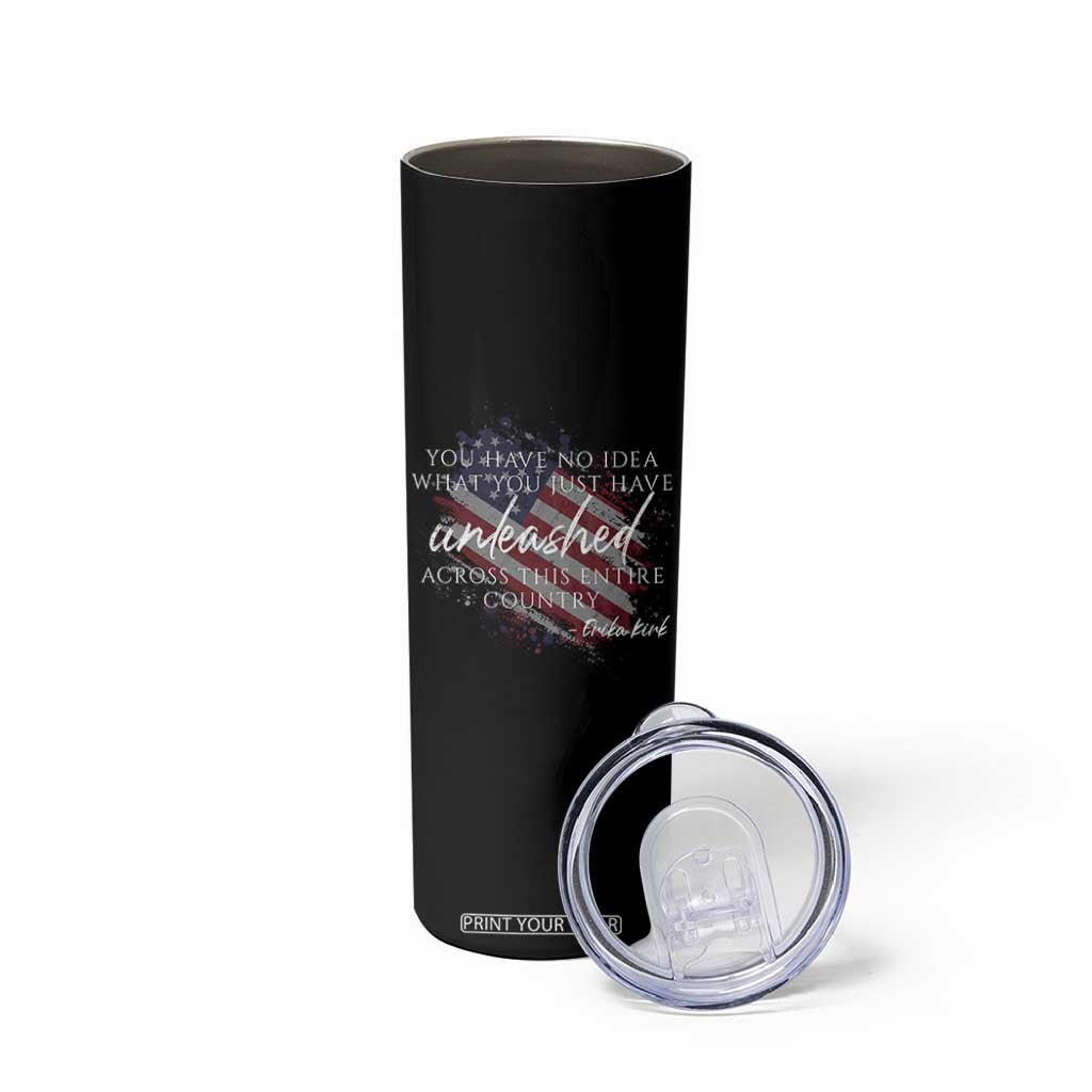 Charlie Kirk Memorial Skinny Tumbler Erika Kirk Quote Patriotism Faith Gods Merciful Love TS10 Print Your Wear