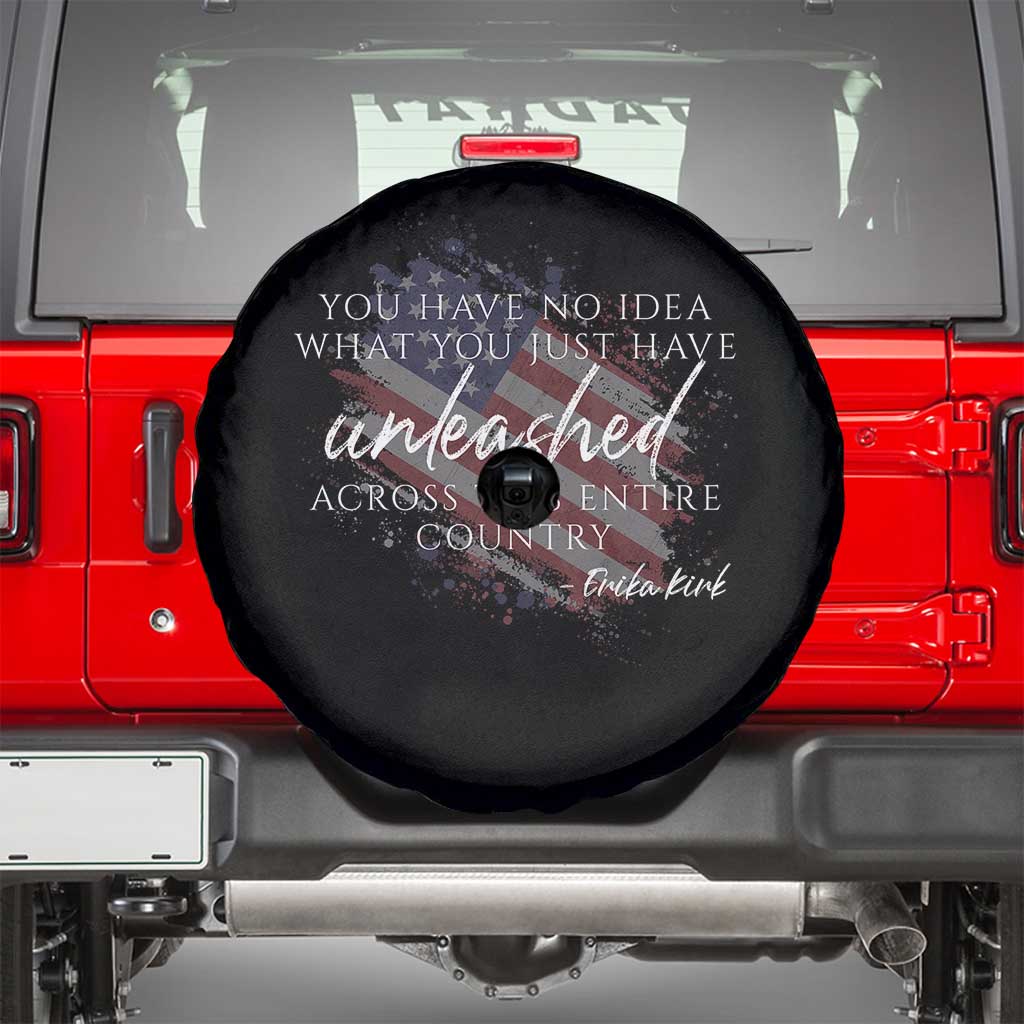 Charlie Kirk Memorial Spare Tire Cover Erika Kirk Quote Patriotism Faith Gods Merciful Love TS10 Black Print Your Wear
