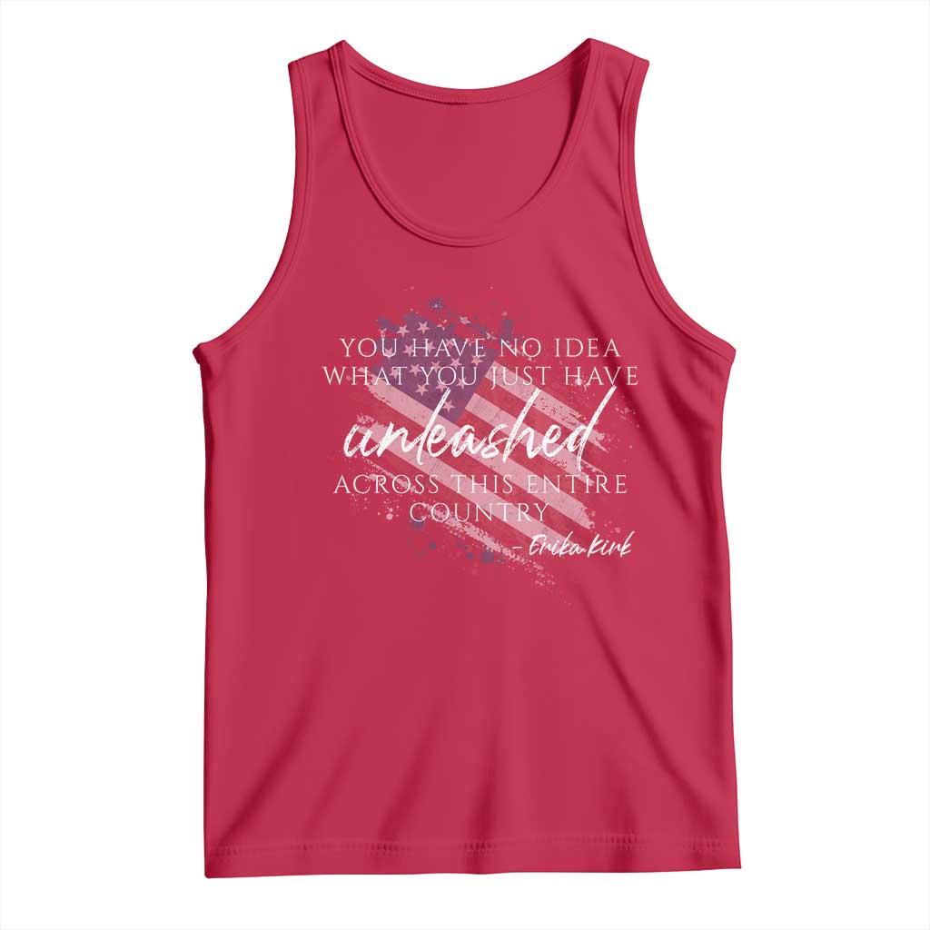 Charlie Kirk Memorial Tank Top Erika Kirk Quote Patriotism Faith Gods Merciful Love TS10 Red Print Your Wear