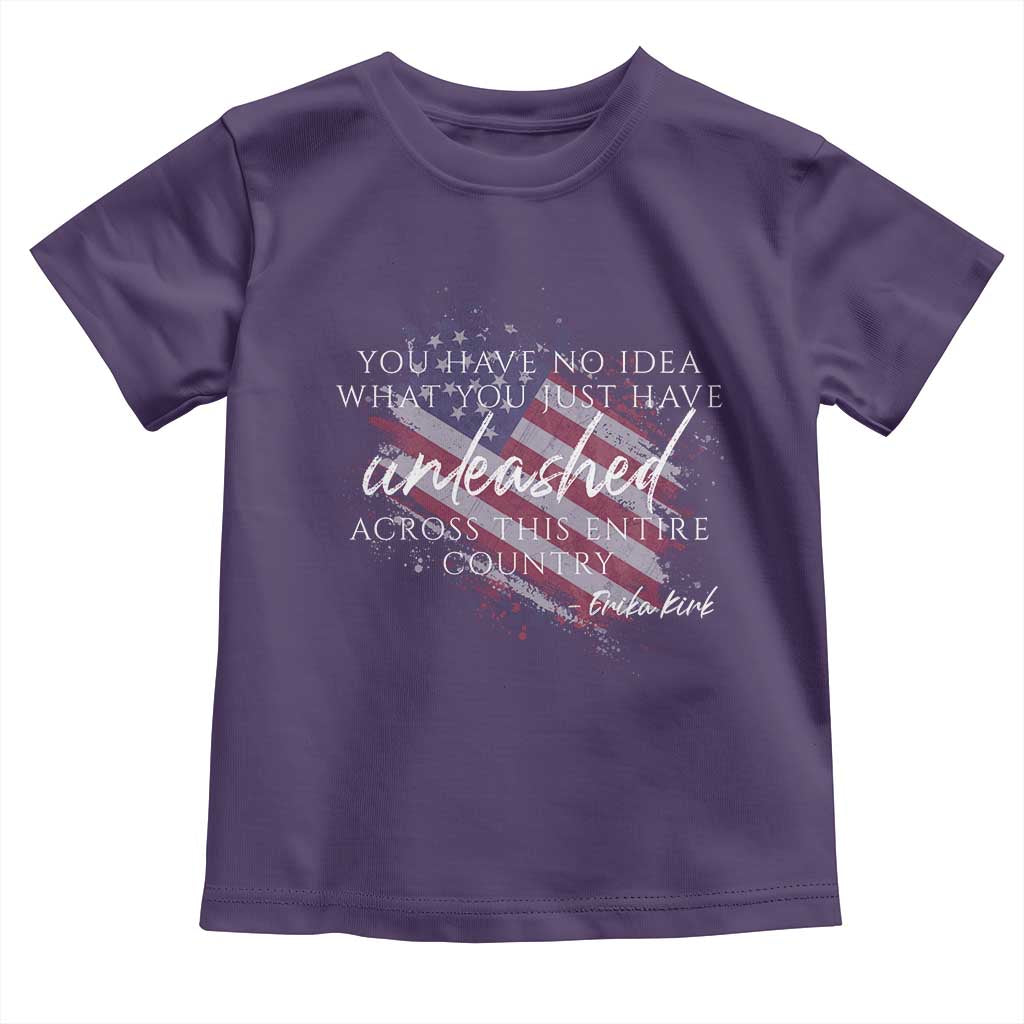 Charlie Kirk Memorial Toddler T Shirt Erika Kirk Quote Patriotism Faith Gods Merciful Love TS10 Purple Print Your Wear