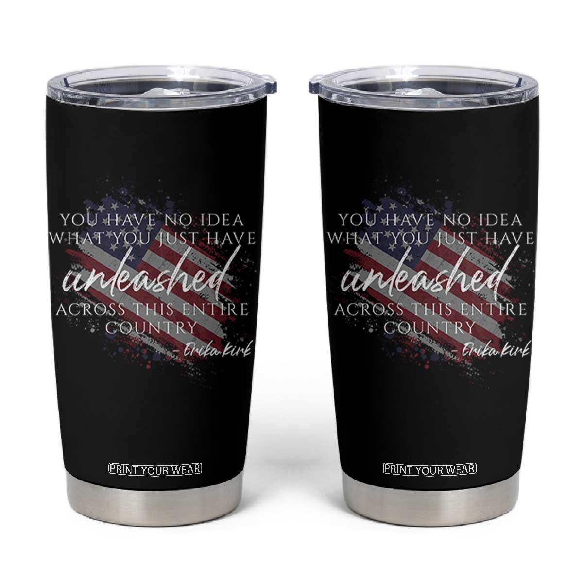 Charlie Kirk Memorial Tumbler Cup Erika Kirk Quote Patriotism Faith Gods Merciful Love TS10 Black Print Your Wear