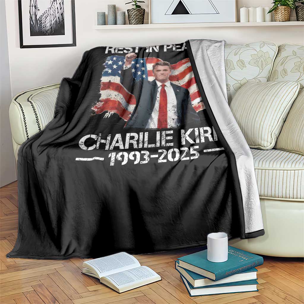 Rest in Peace Charlie Kirk Throw Blanket Memorial Tribute Charlie A True Patriot USA Flag TS10 Print Your Wear