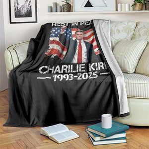 Rest in Peace Charlie Kirk Throw Blanket Memorial Tribute Charlie A True Patriot USA Flag TS10 Print Your Wear