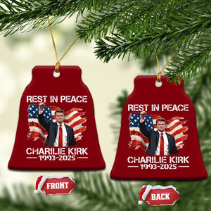 Rest in Peace Charlie Kirk Ceramic Ornament Memorial Tribute Charlie A True Patriot USA Flag TS10 Print Your Wear