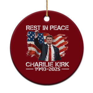 Rest in Peace Charlie Kirk Ceramic Ornament Memorial Tribute Charlie A True Patriot USA Flag TS10 1pc Red Print Your Wear