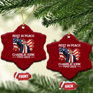 Rest in Peace Charlie Kirk Ceramic Ornament Memorial Tribute Charlie A True Patriot USA Flag TS10 Print Your Wear