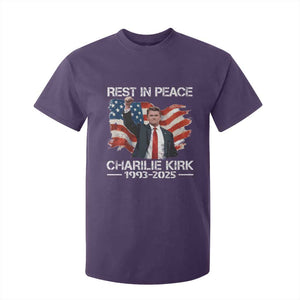 Rest in Peace Charlie Kirk T Shirt For Kid Memorial Tribute Charlie A True Patriot USA Flag TS10 Purple Print Your Wear