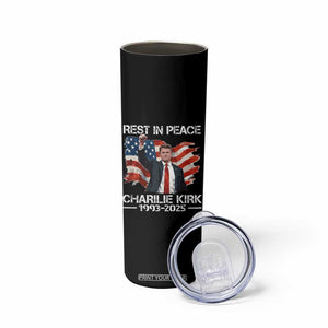 Rest in Peace Charlie Kirk Skinny Tumbler Memorial Tribute Charlie A True Patriot USA Flag TS10 Print Your Wear