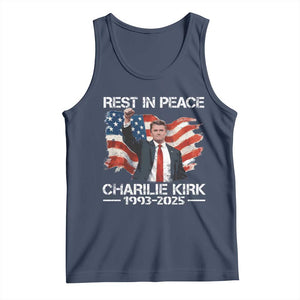Rest in Peace Charlie Kirk Tank Top Memorial Tribute Charlie A True Patriot USA Flag TS10 Navy Print Your Wear